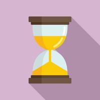 Deadline hourglass icon, flat style vector