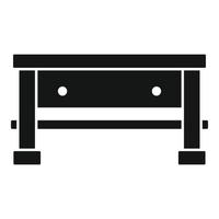 Carpenter work table icon, simple style vector