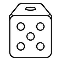 Dice cube icon, outline style vector