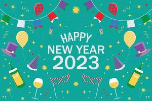 New year 2023 background. Design with flat. vector