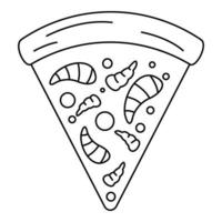 icono de pizza de marisco, estilo de esquema vector
