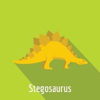 Stegosaurus icon, flat style. vector