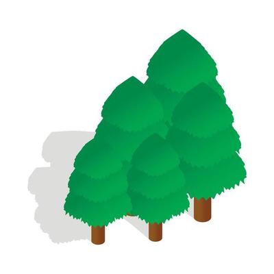 Trees icon in isometric 3d style
