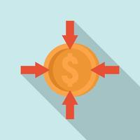 Crowdfunding money convert icon, flat style vector