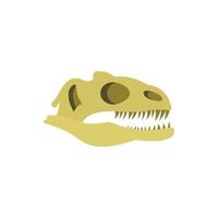 icono de cráneo de dinosaurio, tipo plano vector