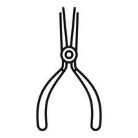 Watch repair pliers icon, outline style vector