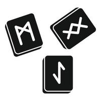 Runes cube icon, simple style vector