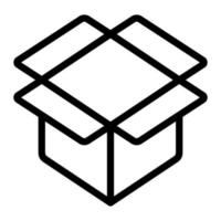 Open Box line icon on white background vector