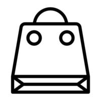 Paperbag line icon on white background vector