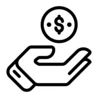 Payment line icon on white background vector