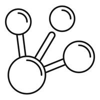 Physics molecule icon, outline style vector