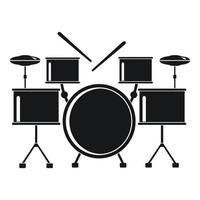 Drums set icon, simple style vector