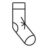 icono de calcetín deportivo, estilo de esquema vector