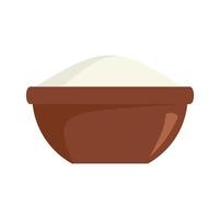Rice bowl icon, flat style vector