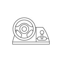 Game controller wheel icon, outline style vector