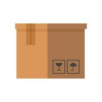 icono de caja de entrega, estilo plano vector