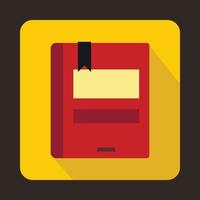 Red closed book icon in flat style vector