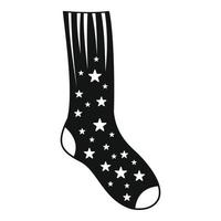 Sock with star icon, simple style vector