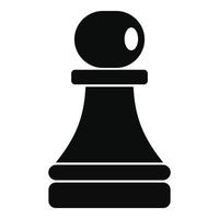 Black pawn piece icon, simple style vector