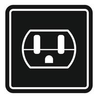 Device power socket icon, simple style vector