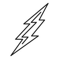 Warning lightning bolt icon, outline style vector