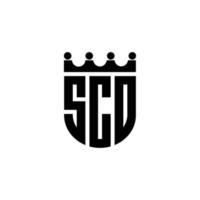 SCD letter logo design in illustration. Vector logo, calligraphy designs for logo, Poster, Invitation, etc.