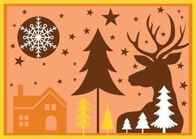 christmas village laser cut, christmas background vector