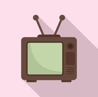 icono de televisor antiguo, estilo plano vector