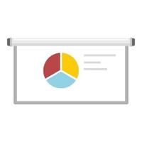 Graph pie banner icon, flat style vector