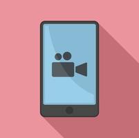 Fashion video recording icon, flat style vector