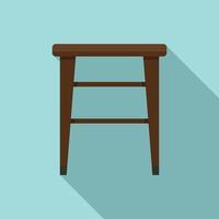 Classic backless chair icon, flat style vector