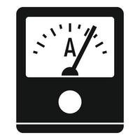 Ampere meter device icon, simple style vector