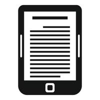 icono de lector de libros electrónicos, estilo simple vector