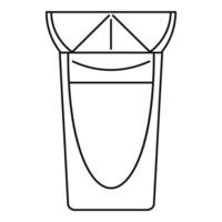 icono de vaso de tequila, estilo de contorno vector