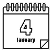 January newtons day icon, outline style