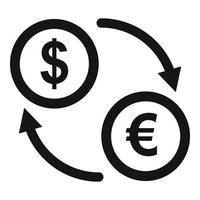 Money exchange icon, simple style vector