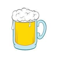 Beer mug icon in cartoon style vector