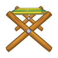 Folding table icon, cartoon style vector