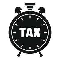 Time tax icon, simple style vector