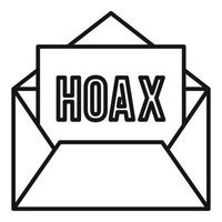 Hoax mail icon, outline style vector
