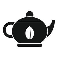 Herbal tea pot icon, simple style vector