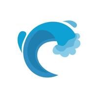 icono de mar de olas, estilo plano vector