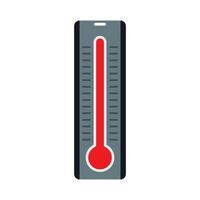 Thermometer with high temperature icon, flat style vector