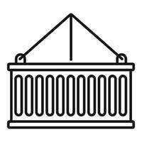 Container box icon, outline style vector