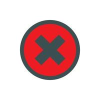 Sign of cross in circle icon, flat style vector