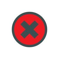 Sign of cross in circle icon, flat style vector