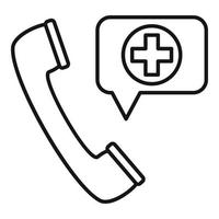 Medical call chat icon, outline style vector