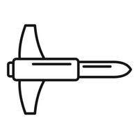 icono de bombardero de misiles, estilo de esquema vector