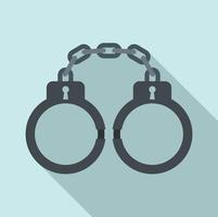 Handcuffs icon, flat style vector