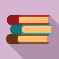 Book stack icon, flat style vector